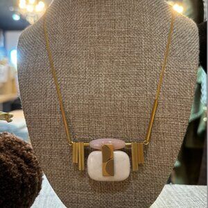 Pink Magnesite and Agate David Aubrey Necklace